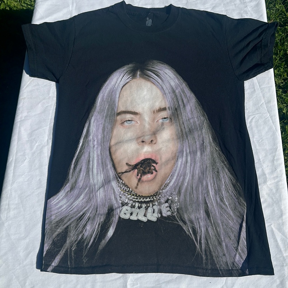 Billie Eilish Tarantula Tee Graphic T-Shirt Black Size Small